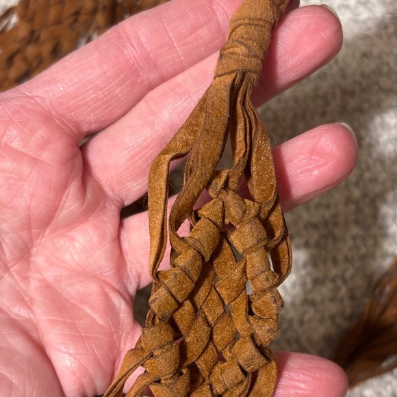 Boho Braided Fringe Belt in Brown main image 8